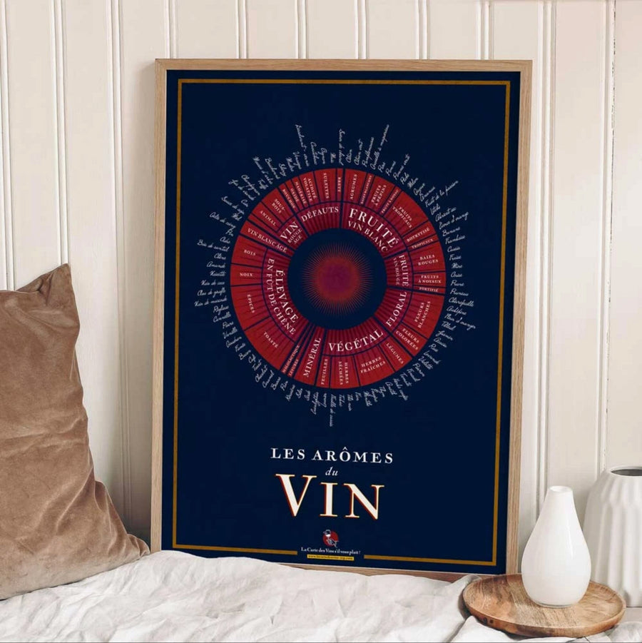 Affiche - Les arômes du vin - 50 x 70 cm carte murale petit tube La carte des vins 