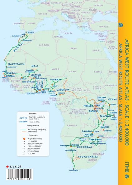Atlas routier de poche - Route de l'Afrique de l'ouest (Tanger au Cap via le Senegal) | ITM - La Compagnie des Cartes
