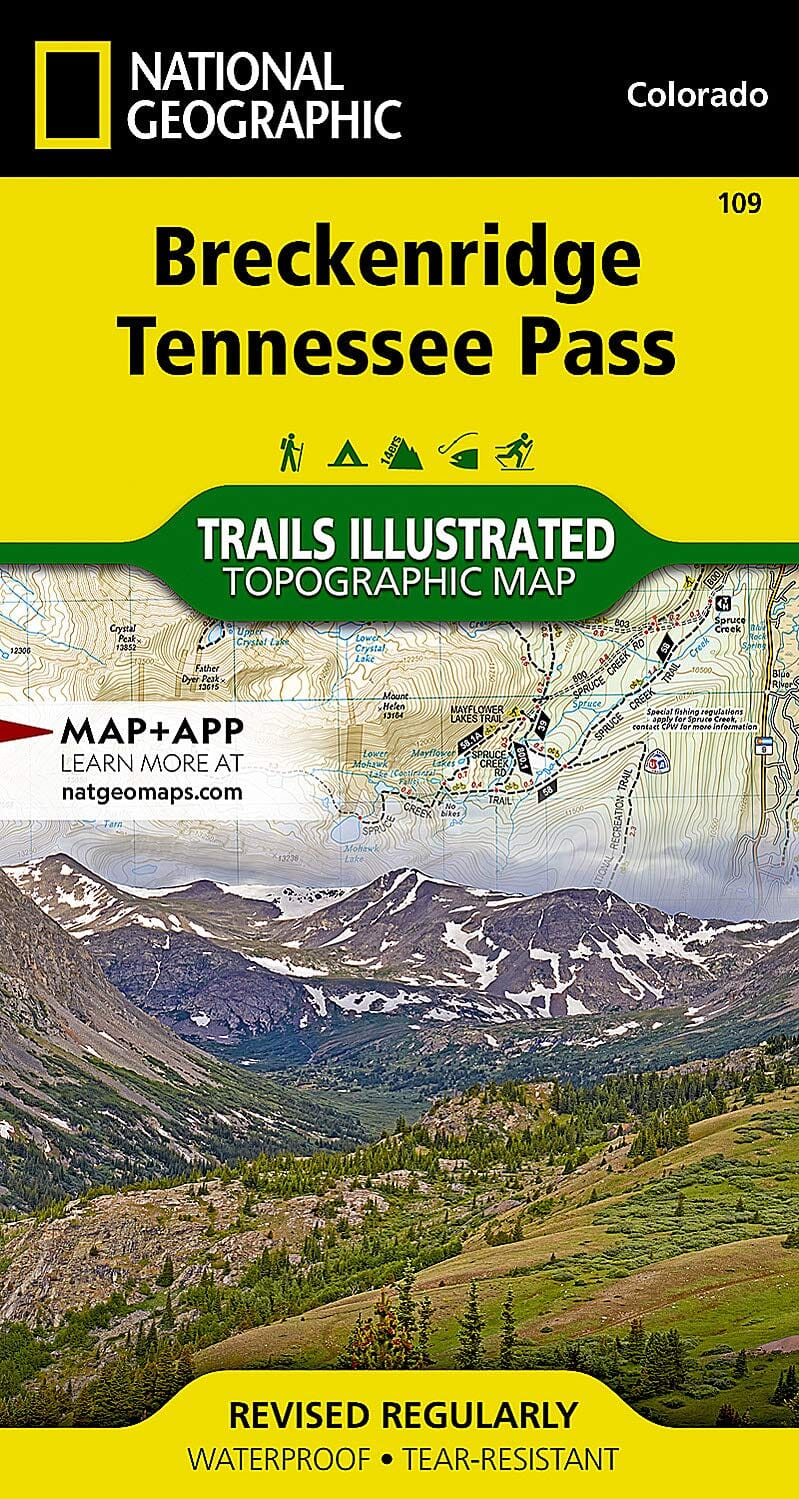 Breckenridge : Tennessee Pass : Colorado, USA | National Geographic carte pliée 