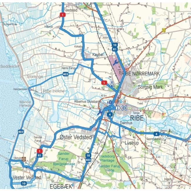 Carte cycliste du Danemark n° 7 - Jutland Sud | Nordisk Korthandel carte pliée Scanmaps 