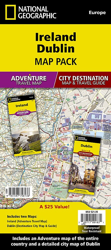 Carte de l'Irlande et plan des rues de Dublin (Pack Bundle) | National Geographic carte pliée National Geographic 