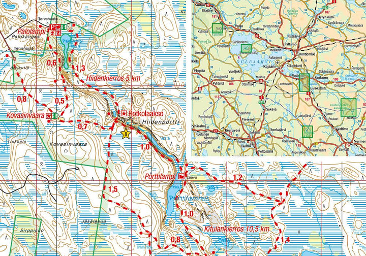 Carte de plein air n° 23 - Vuokatti ja Kainuun kansallispuistot (Finlande) | Karttakeskus carte pliée Karttakeskus 