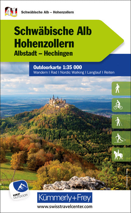 Carte de plein air n° WK.41 - Schwäbische Alb, Hohenzollern FMS (Allemagne) | Kümmerly & Frey carte pliée Kümmerly & Frey 