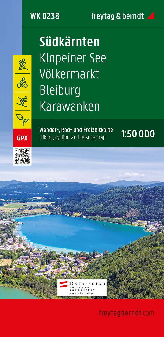 Carte de randonnée - Carinthie Sud - Klopeiner See - Karawanken (Alpes autrichiennes), n° WK238 | Freytag & Berndt carte pliée Freytag & Berndt 
