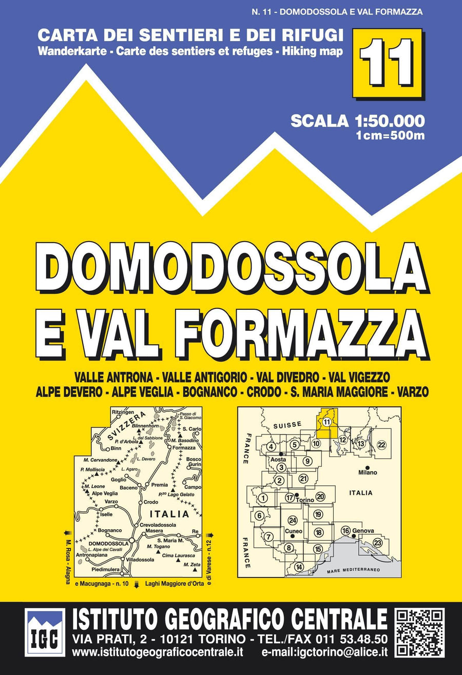 Domodossola e Val Formazza Hiking Map | Istituto Geografico Centrale Hiking Map 