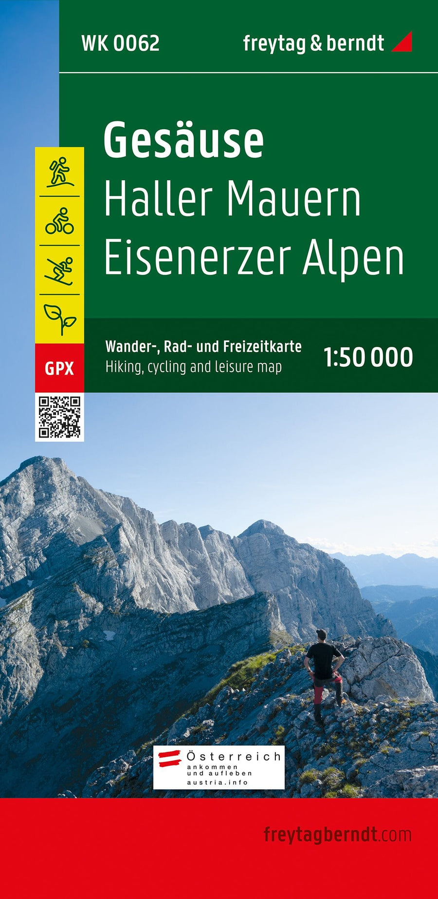 Carte de randonnée - Gesäuse, Haller Mauern, Eisenerzer Alpen (Alpes autrichiennes), n° WK062 | Freytag & Berndt carte pliée Freytag & Berndt 