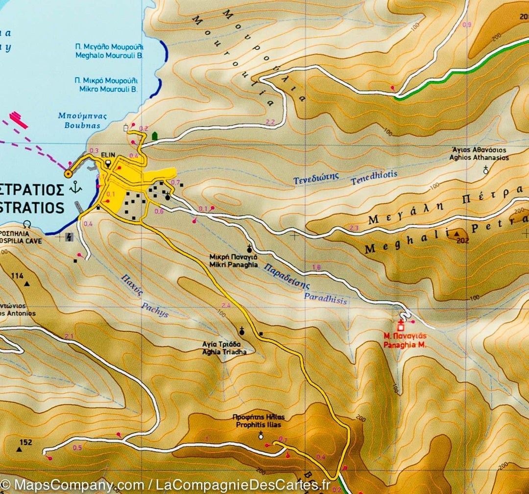 Carte de randonnée - Ile d'Aghios Efstratios (Grèce) | Terrain Cartography carte pliée Terrain Cartography 