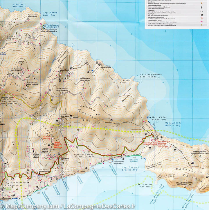 Carte de randonnée- Ile d'Anafi (Grèce) | Terrain Cartography carte pliée Terrain Cartography 
