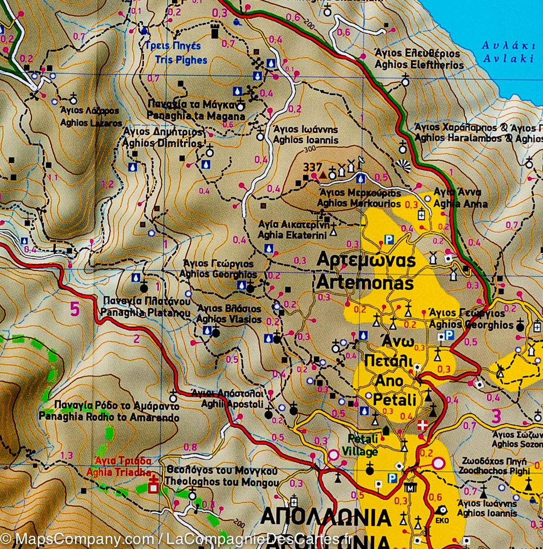 Carte de randonnée - Ile de Sifnos (Grèce) | Terrain Cartography carte pliée Terrain Cartography 