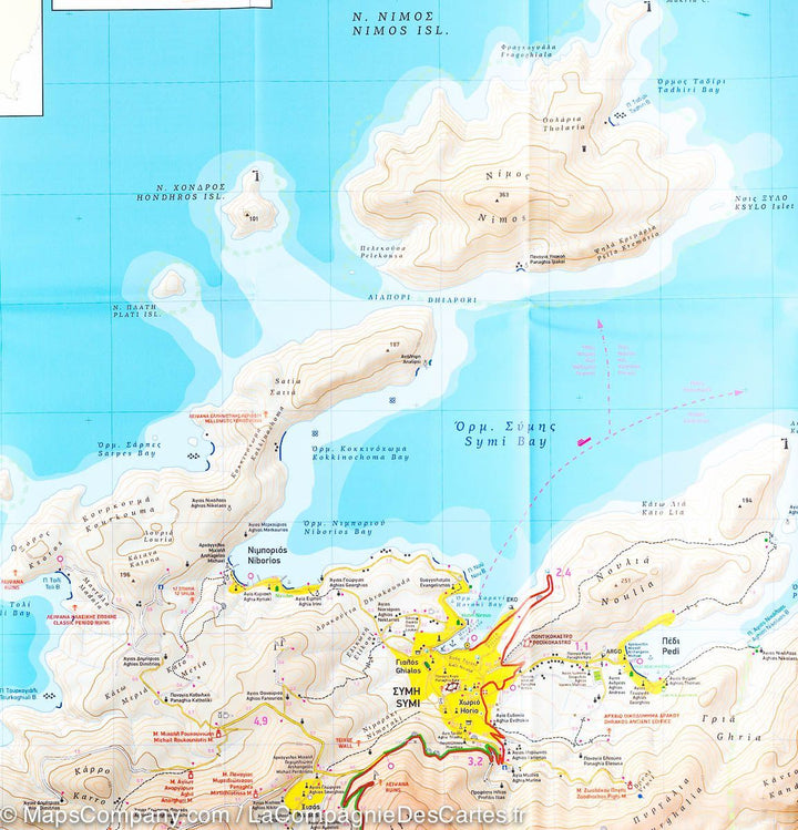 Carte de randonnée - Ile de Symi (Grèce) | Terrain Cartography carte pliée Terrain Cartography 
