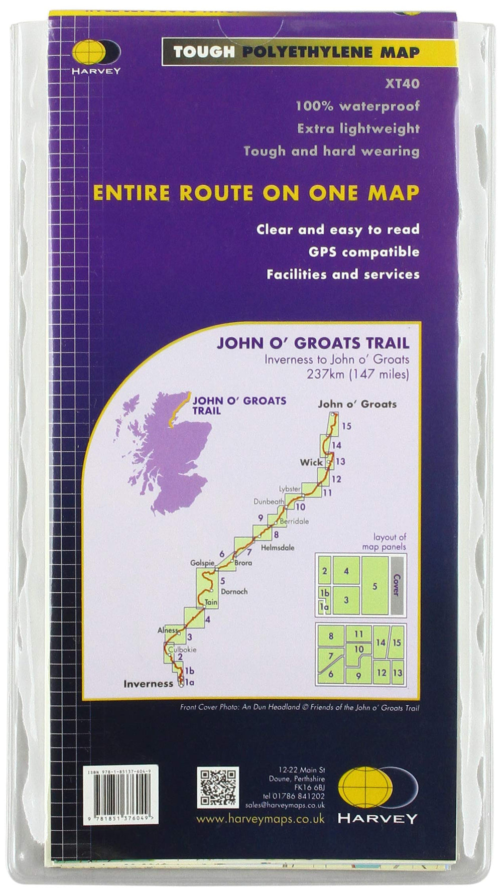 Carte de randonnée - John o'Groats Trail XT40 | Harvey Maps - National Trail maps carte pliée Harvey Maps 