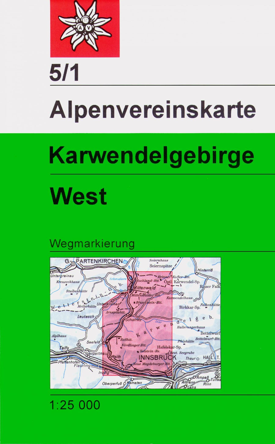 Carte de randonnée - Karwendelgebirge Ouest , n° 05/1 (Alpes autrichiennes) | Alpenverein carte pliée Alpenverein 