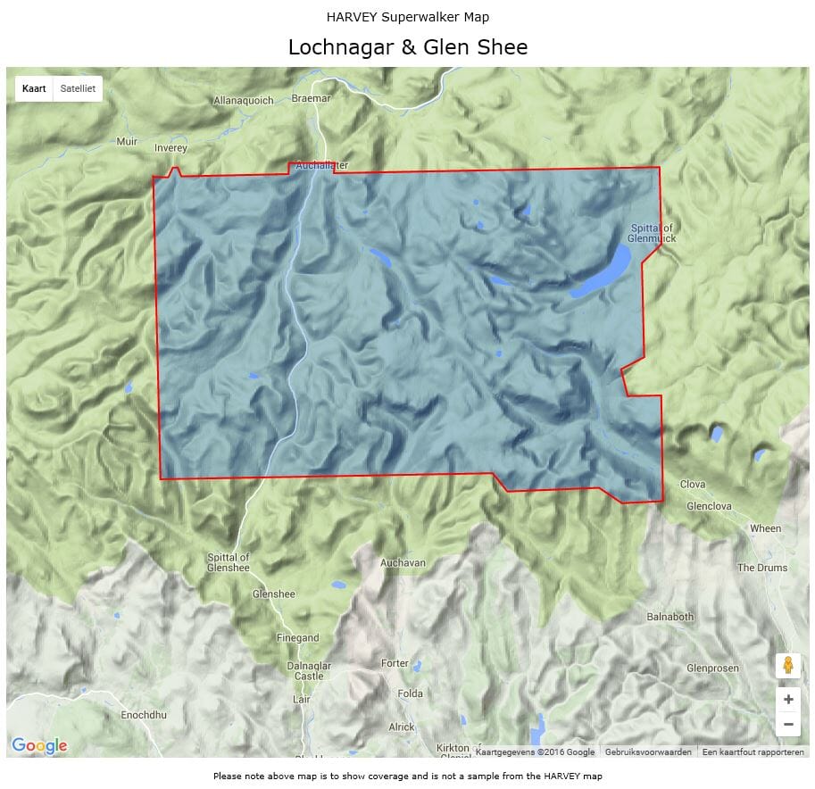 Carte de randonnée - Lochnagar & Glen Shee | Harvey Maps - Superwalker maps carte pliée Harvey Maps 