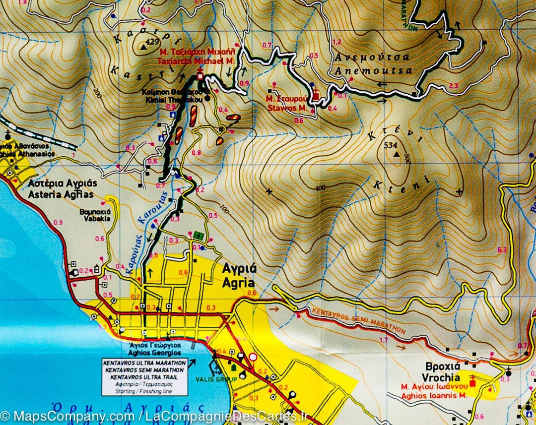 Carte de randonnée du mont Pélion (Grèce) | Terrain Cartography - La Compagnie des Cartes