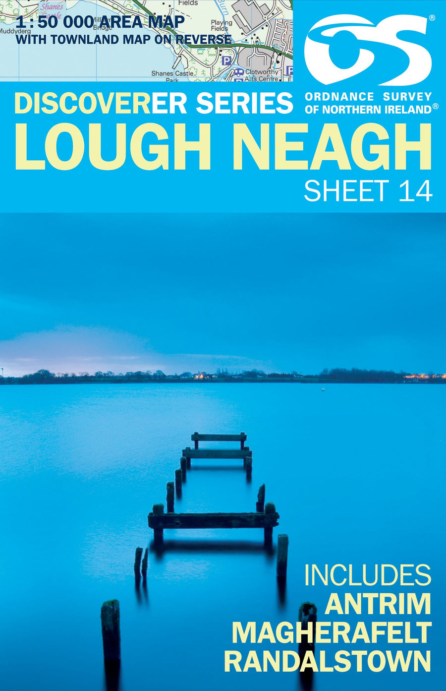 Carte de randonnée n° 014 - Lough Neagh - Antrim, Magherafelt (Irlande du Nord) | Ordnance Survey - Discoverer carte pliée Ordnance Survey 