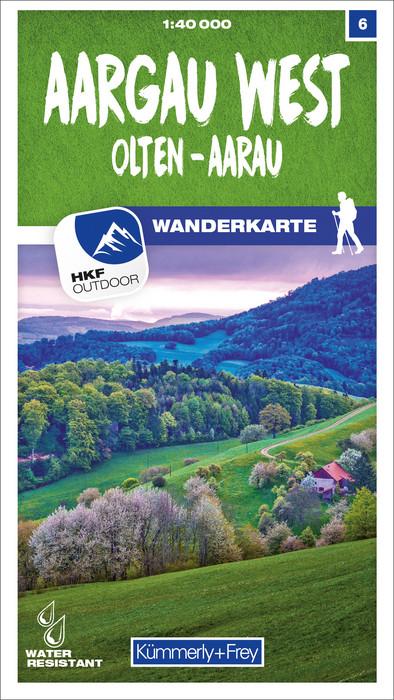Carte de randonnée n° 06 - Aargau West, Olten, Aara (Suisse) | Kümmerly & Frey-1/40 000 carte pliée Kümmerly & Frey 