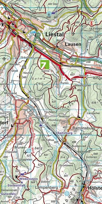 Carte de randonnée n° 07 - Aargau Ost, Lenzburg, Baden (Suisse) | Kümmerly & Frey-1/40 000 carte pliée Kümmerly & Frey 