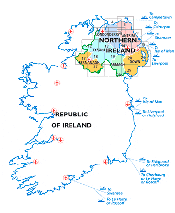 Carte de randonnée n° 09 - Larne (Irlande du Nord) | Ordnance Survey - Discoverer carte pliée Ordnance Survey 