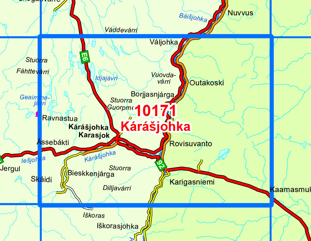 Carte de randonnée n° 10171 - Karasjohka (Norvège) | Nordeca - Norge-serien carte pliée Nordeca 
