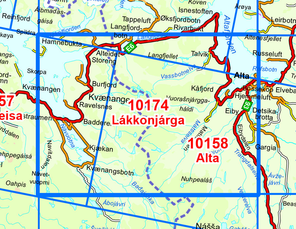 Carte de randonnée n° 10174 - Lakkonjarga (Norvège) | Nordeca - Norge-serien carte pliée Nordeca 