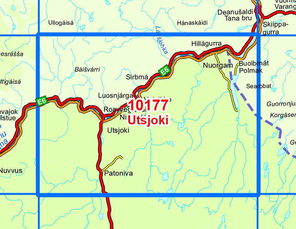 Carte de randonnée n° 10177 - Utsjoki (Norvège) | Nordeca - Norge-serien carte pliée Nordeca 