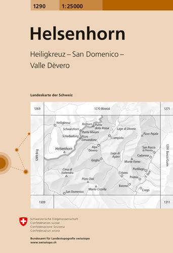 Carte de randonnée n° 1290 - Helsenhorn (Suisse) | Swisstopo - 1/25 000 carte pliée Swisstopo 