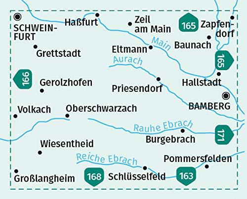 Carte de randonnée n° 167 - Steigerwald Nördlicher, Bamberg + Aktiv Guide (Allemagne) | Kompass carte pliée Kompass 