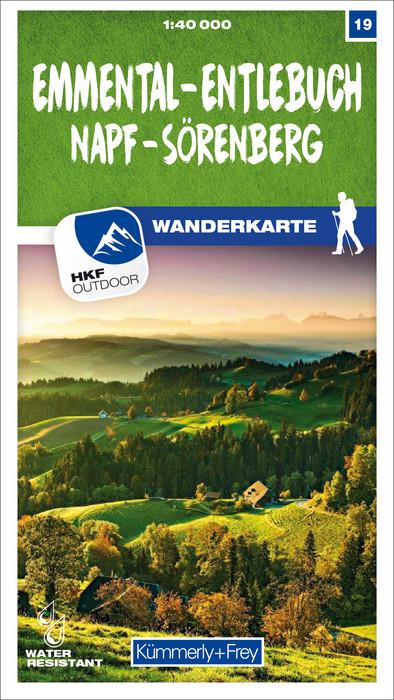 Carte de randonnée n° 19 - Emmental, Entlebuch, Napf, Sörenberg (Suisse) | Kümmerly & Frey-1/40 000 carte pliée Kümmerly & Frey 