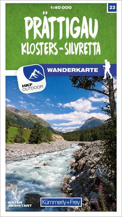 Carte de randonnée n° 23 - Prättigau, Klosters, Silvretta (Suisse) | Kümmerly & Frey-1/40 000 carte pliée Kümmerly & Frey 