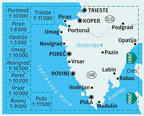 Carte de randonnée n° 238 - Istrie (Croatie) | Kompass carte pliée Kompass 