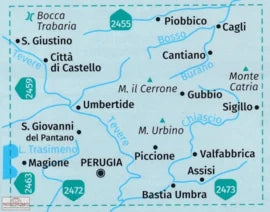 Carte de randonnée n° 2464 - Perugia (Pérouse), Assise (Italie) | Kompass carte pliée Kompass 