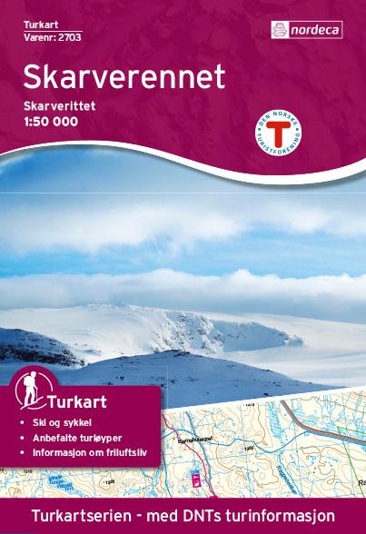 Carte de randonnée n° 2703 - Skarverennet Skarverittet (Norvège) | Nordeca - Turkart 1/50 000 carte pliée Nordeca 