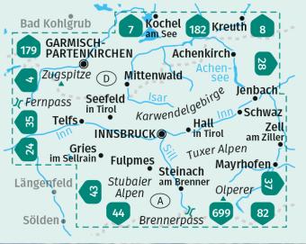 Carte de randonnée n° 290 - Innsbruck & environ 2-Set + Naturführer (Autriche) | Kompass carte pliée Kompass 