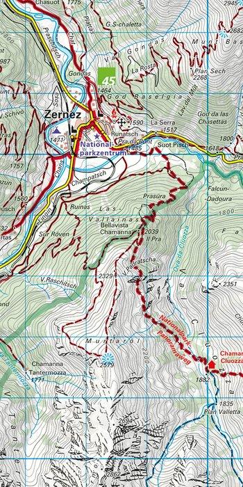 Carte de randonnée n° 37 - Nationalpark Val Müstair (Suisse) | Kümmerly & Frey-1/40 000 carte pliée Kümmerly & Frey 