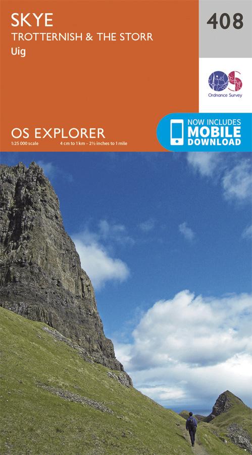 Carte de randonnée n° 408 - Skye, Trotternish, The Storr (Grande Bretagne) | Ordnance Survey - Explorer carte pliée Ordnance Survey 