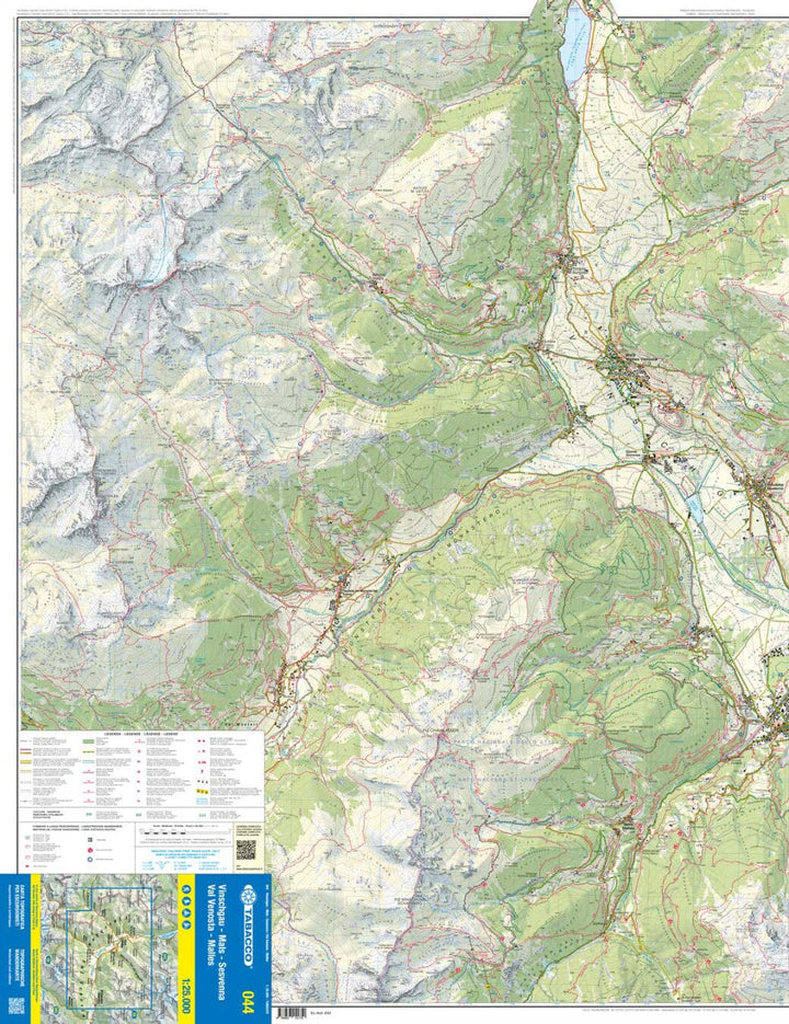 Carte de randonnée n° 44 - Val Vénoste et chaîne de Sesvenna (Italie) | Tabacco carte pliée Tabacco 
