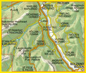Carte de randonnée n° 46 - Lana et Val d'Adige (Italie) | Tabacco carte pliée Tabacco 