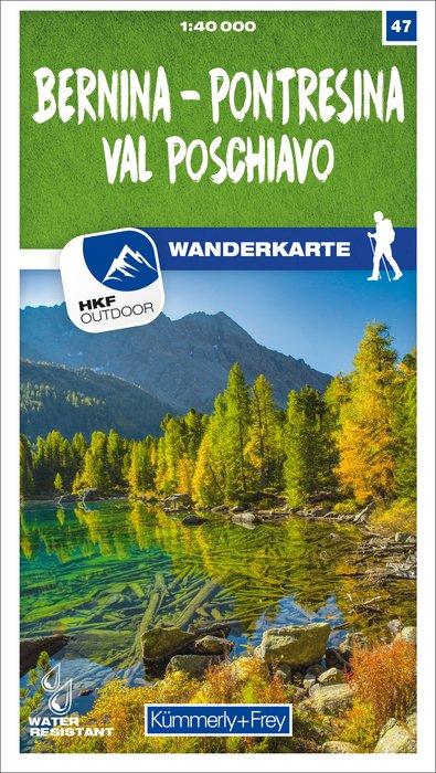 Carte de randonnée n° 47 - Bernina, Pontresina, Val Poschiavo (Suisse) | Kümmerly & Frey-1/40 000 carte pliée Kümmerly & Frey 