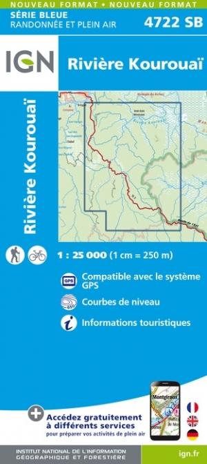 Carte de randonnée n° 4722 - Rivière Kouraouaï (Guyane) | IGN - Série Bleue carte pliée IGN 