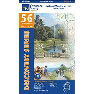 Carte de randonnée n° 56 - Wicklow, Dublin, Kildare (Irlande) | Ordnance Survey - série Discovery carte pliée Ordnance Survey Ireland 