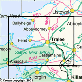 Carte de randonnée n° 71 - Kerry (Tralee) (Irlande) | Ordnance Survey - série Discovery carte pliée Ordnance Survey Ireland 