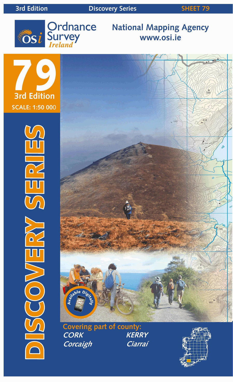 Carte de randonnée n° 79 - Cork (Macroom), Kerry (Irlande) | Ordnance Survey - série Discovery carte pliée Ordnance Survey Ireland 