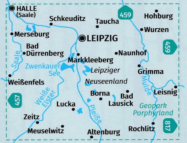 Carte de randonnée n° 818 - Leipziger Neuseenland + Aktiv Guide (Allemagne) | Kompass carte pliée Kompass 