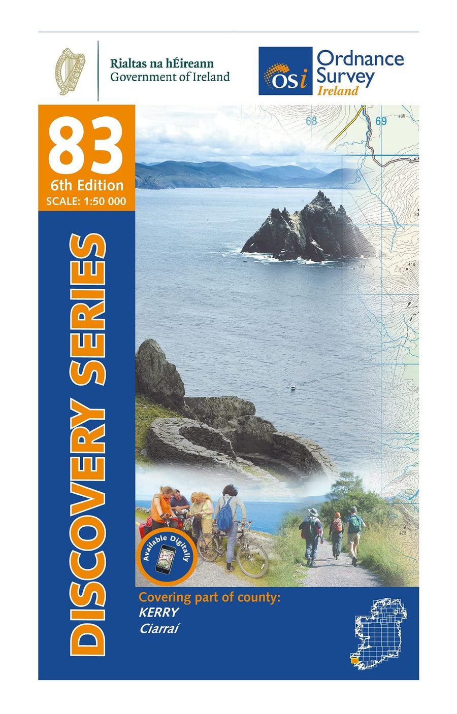 Carte de randonnée n° 83 - Kerry (Caherciveen) (Irlande) | Ordnance Survey - série Discovery carte pliée Ordnance Survey Ireland 
