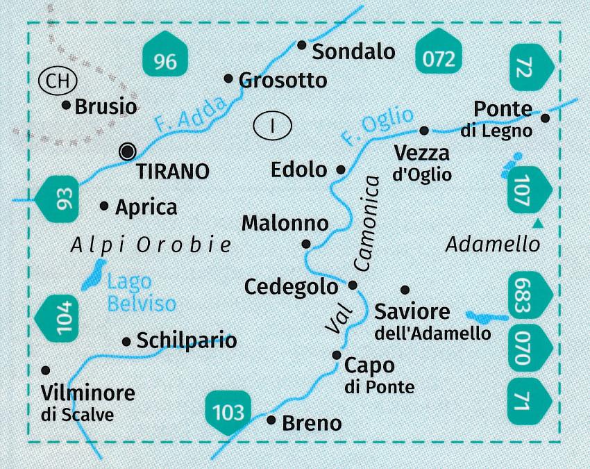 Carte de randonnée n° 94 - Edolo, Aprica (Italie) | Kompass carte pliée Kompass 