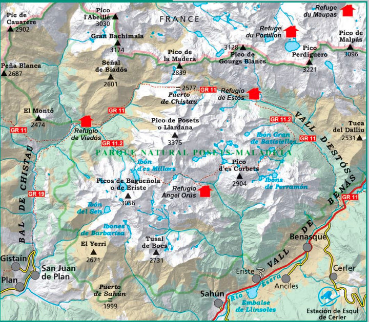 Carte de randonnée - Posets, Perdiguero (Pyrénées aragonaises) | Alpina carte pliée Editorial Alpina 
