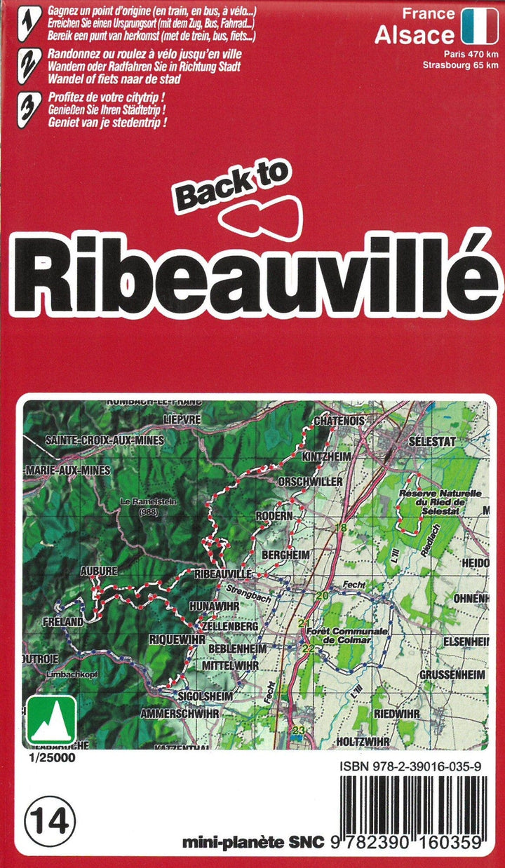 Carte de randonnée - Ribeauvillé (Alsace) | Mini Planet carte pliée Mini Planet 