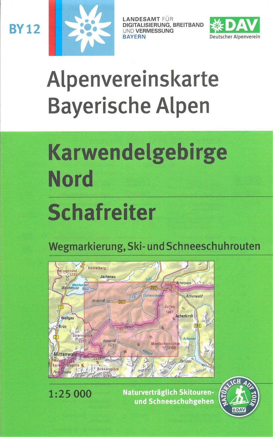 Carte de randonnée & ski - Karwendelgebirge Nord Schafreiter, n° BY12 (Alpes bavaroises) | Alpenverein carte pliée Alpenverein 
