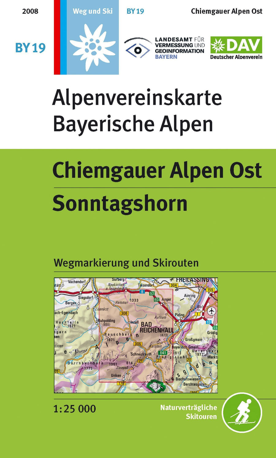 Carte de randonnée & ski n° BY19 - Chiemgauer Alpen Est, Sonntagshorn (Alpes bavaroises) | Alpenverein carte pliée Alpenverein 