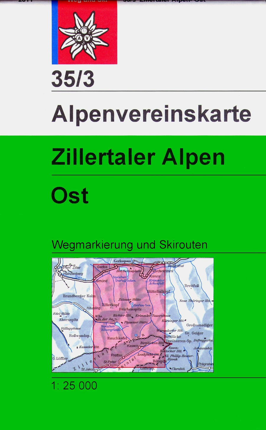Carte de randonnée & ski - Zillertaler Alpen Est, n° 35/3 (Alpes autrichiennes) | Alpenverein carte pliée Alpenverein 